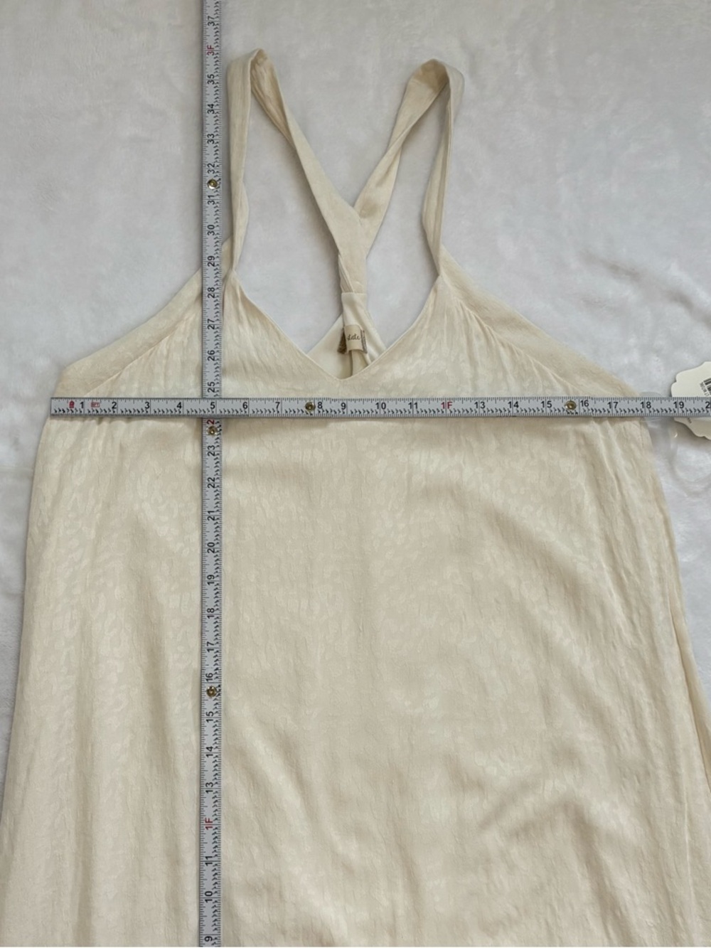 NWT ALTAR’D STATE Cream Cheetah Textured Mini Dress Boho Racerback Women’s Large - Picture 9 of 9